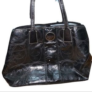 Coach Black Leather Satchel Purse